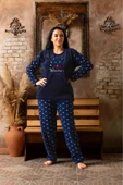 Sude Kadın Büyük Beden  Kışlık Welsoft Pijama Takımı K200/585 - 1 Adet  Lacivert 5XL - 2