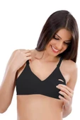 2'Li Liza Penye Pamuklu Lohusa Emzirme Sütyeni Siyah 90B - 1