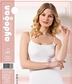 Aydoğan Kadın Likralı İp Askılı Atlet 197 - 3 Adet  Beyaz M thumbnail 3