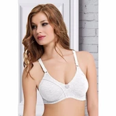 NBB 351 Pamuk Penye Toparlayıcı Sütyen  Beyaz 105B thumbnail 1