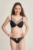 Le Jardin Kadın Silikonlu Simli Sütyen Külot Takımı 5020 - 1 Adet  Siyah 80B thumbnail 1
