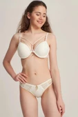 Le Jardin Kadın Silikonlu Simli Sütyen Külot Takımı 5020 - 1 Adet  Ekru 80B thumbnail 2