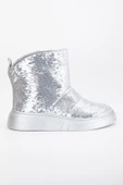 Kadın Bot Düz Taban Gümüş Pullu Bağsız Parlak thumbnail 3