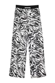 Beli Lastikli Zebra Desenli Pantolon Siyah - 5