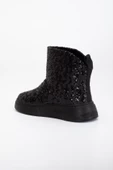 Kadın Bot Düz Taban Siyah Pullu Bağsız Parlak thumbnail 5