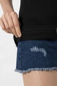 Sarı Kırmızı Parmak İzi Siyah Kadın Tshirt - 5