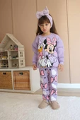 KIZ ÇOCUK MİNNİE MODELLİ 3İPLİK ŞARDONLU EŞOFMAN TAKIMI - 3