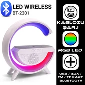 TT BT-2301 G-Tasarımlı RGB Kablosuz Şarj Özellikli Bluetooth Hoparlör USB /FM /TF Kart /AUX - 3