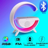 TT BT-2301 G-Tasarımlı RGB Kablosuz Şarj Özellikli Bluetooth Hoparlör USB /FM /TF Kart /AUX - 1