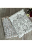 Olla ikili kadife havlu 50 × 90 krem cappuçino thumbnail 1