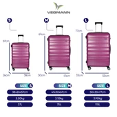 Vegmann Tartılı Scadel Violet 3 lü Valiz Seti - 5