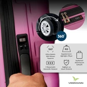 Vegmann Tartılı Scadel Violet 3 lü Valiz Seti - 3