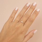 8 Ayar Altın Taşlı Burgulu Kadın Yüzük - 2