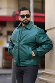 OVERSIZE ERKEK KIŞLIK DERİ MONT - 8