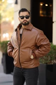 OVERSIZE ERKEK KIŞLIK DERİ MONT - 11