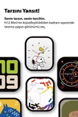 H12 Mini Akıllı Saat Gold Alüminyum Kasa Kırık Beyaz Silikon Kordon - 5