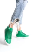 Kadın Günlük Sneaker Rahat Taban Bağcıklı Tam Kalıp High Sneaker - 6