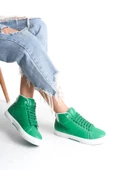 Kadın Günlük Sneaker Rahat Taban Bağcıklı Tam Kalıp High Sneaker - 5
