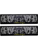 Türkiye Yazılı Plastik Plakalık Plaka Altlığı Çıtalı 2'li Sarı - 1