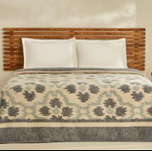 Karaca Home Damask Lacivert Çift Kişilik Pamuklu Battaniye - 1