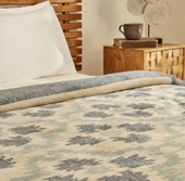 Karaca Home Damask Lacivert Çift Kişilik Pamuklu Battaniye - 4