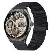 Ultra Thin Akıllı Saat Yuvarlak Çelik Kasa Metal Kordon - 2