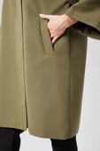 Kadın Oversize Astarlı Dokuma Trençkot - 6