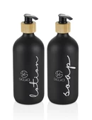Selka Home 500 ML. Cam Sıvı Sabun ve Losyon Seti 2'li - 2