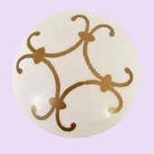 Defne Altın Çizgili Beyaz Polimer Düğme Kulp Altın Tablalı Mobilya Mutfak Dolabı Çekmece Kulbu Kulpları thumbnail 6