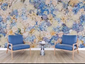 Beyaz Mavi Çiçek Desenli Duvar Kağıdı thumbnail 6