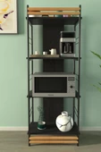 VİLİNZE Rafito Metal & Ahşap Bohem 4 Raflı MDF Çok Amaçlı Mutfak Rafı - 30*160 cm - 2