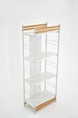 VİLİNZE Rafito Metal & Ahşap Bohem 4 Raflı MDF Çok Amaçlı Mutfak Rafı - 30*160 cm - 5