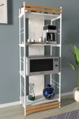 VİLİNZE Rafito Metal & Ahşap Bohem 4 Raflı MDF Çok Amaçlı Mutfak Rafı - 30*160 cm - 1