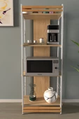 VİLİNZE Rafito Metal & Ahşap Bohem 4 Raflı MDF Çok Amaçlı Mutfak Rafı - 30*160 cm - 2