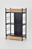 VİLİNZE Rafito Metal & Ahşap Bohem 3 Raflı MDF Çok Amaçlı Mutfak Rafı - 30*100 cm - 3