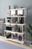 VİLİNZE Rafito Metal & Ahşap Bohem 5 Raflı MDF Çok Amaçlı Kahve Köşesi Mutfak Rafı - 1