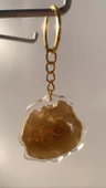 Şeffaf Üzerine Gold Süslemeli Karışık Desenli Gold Aksesuarlı Epoksi Anahtarlık El Yapımı Hediyelik - 8