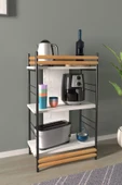 VİLİNZE Rafito Metal & Ahşap Bohem 3 Raflı MDF Çok Amaçlı Mutfak Rafı - 30*100 cm - 1