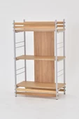 VİLİNZE Rafito Metal & Ahşap Bohem 3 Raflı MDF Çok Amaçlı Mutfak Rafı - 30*100 cm - 3
