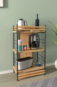 VİLİNZE Rafito Metal & Ahşap Bohem 3 Raflı MDF Çok Amaçlı Mutfak Rafı - 30*100 cm - 1