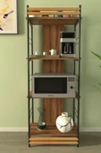 VİLİNZE Rafito Metal & Ahşap Bohem 4 Raflı MDF Çok Amaçlı Mutfak Rafı - 30*160 cm - 2