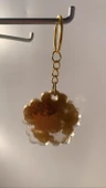 Şeffaf Epoksi İçinde Gold Süslemeli Çiçek Desenli Gold Aksesuarlı Epoksi Anahtarlık El Yapımı Hediyelik thumbnail 8