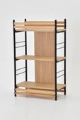 VİLİNZE Rafito Metal & Ahşap Bohem 3 Raflı MDF Çok Amaçlı Mutfak Rafı - 30*100 cm - 3
