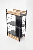 VİLİNZE Rafito Metal & Ahşap Bohem 3 Raflı MDF Çok Amaçlı Mutfak Rafı - 30*100 cm - 5