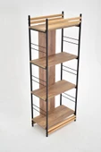 VİLİNZE Rafito Metal & Ahşap Bohem 4 Raflı MDF Çok Amaçlı Mutfak Rafı - 30*160 cm - 5
