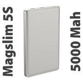 Magslim 5S Magsafe Manyetik Kablosuz 5000mAh Powerbank Taşınabilir Şarj Cihazı Ultra ince Gümüş Gri - 1