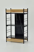 VİLİNZE Rafito Metal & Ahşap Bohem 3 Raflı MDF Çok Amaçlı Mutfak Rafı - 30*100 cm - 3