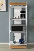 VİLİNZE Rafito Metal & Ahşap Bohem 4 Raflı MDF Çok Amaçlı Mutfak Rafı - 30*160 cm - 2