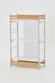 VİLİNZE Rafito Metal & Ahşap Bohem 3 Raflı MDF Çok Amaçlı Mutfak Rafı - 30*100 cm - 3