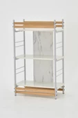 VİLİNZE Rafito Metal & Ahşap Bohem 3 Raflı MDF Çok Amaçlı Mutfak Rafı - 30*100 cm - 3